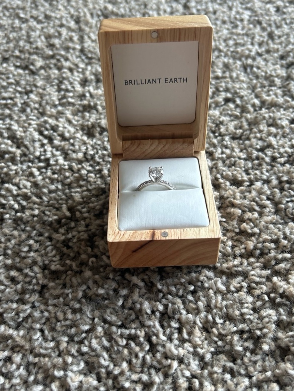 Brilliant Earth White Gold Solitaire Ring with Pavé Band